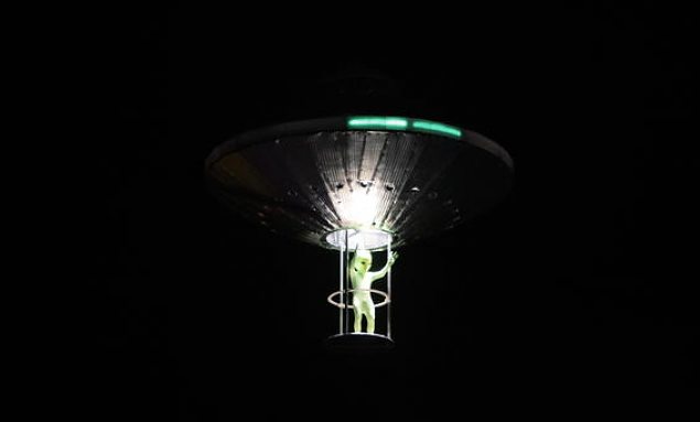  Alien costume and UFO