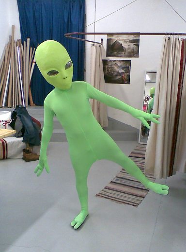  Alien costume and UFO